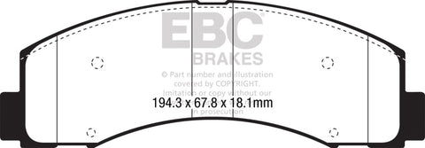 EBC 2018+ Ford F-150 2.7L Twin Turbo (2WD) Greenstuff Front Brake Pads - DP63088