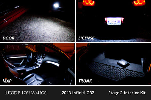 Diode Dynamics 08-15 Infiniti G37 Coupe/Convertible Interior LED Kit Cool White Stage 1 - DD0529
