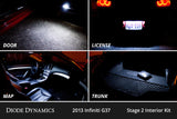 Diode Dynamics 07-15 Infiniti G37 Sedan Interior LED Kit Cool White Stage 2 - DD0528
