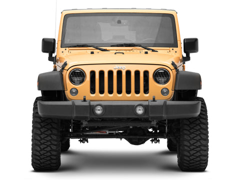Raxiom 97-18 Jeep Wrangler TJ/JK Axial Series 13-LED Headlights- Black Housing (Clear Lens) - J150093