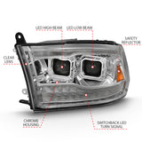 ANZO 2009-2018 Dodge Ram 1500 Led Projector Plank Style Switchback H.L Halo Chrome Amber (OE Style) - 111465