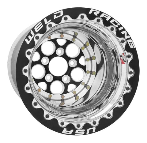 Weld Magnum Drag 2.0 15x10 / 5x4.50 BP / 5in BS Black (Polished) Wheel - 86B-510210MB