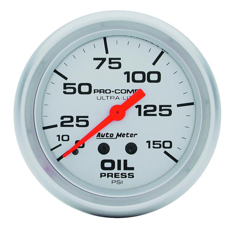 Autometer Ultra-Lite 2 5/8in Mechanical 150 PSI Oil Pressure Gauge - 4423