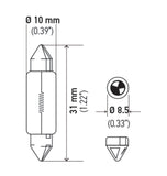 Hella Universal Clear 12V 10W 10x41mm T3.25 Bulb - 6411