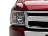 Raxiom 07-13 Chevrolet Silverado 1500 Axial Headlights w/ SEQL LED Bar- Blk Housing (Clear Lens) - S138004