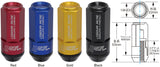 Project Kics Leggdura Racing Shell Type Lug Nut 53mm Open-End Look 16 Pcs + 4 Locks 12X1.5 Blue - WRL5311U