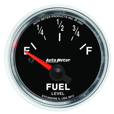 Autometer GS 52mm 0-90 ohms Short Sweep Electronic Fuel Level GM Gauge - 3813