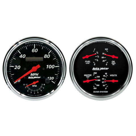 Autometer Designer Black Quad & Tach/Speedo 5in. - 2 Pc. - 1452