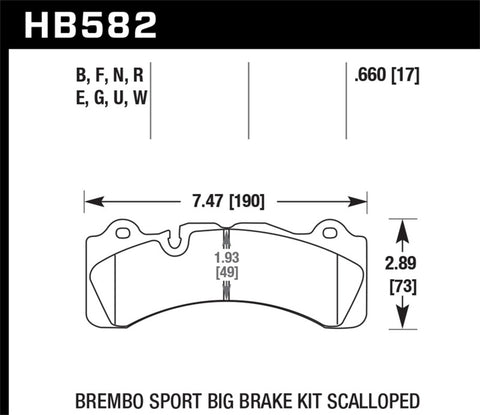 Hawk Brembo Caliper HPS 5.0 Performance Street Brake Pads - HB582B.660
