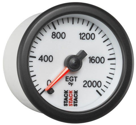 Autometer Stack 52mm 0-2000 Deg F Pro Stepper Motor Exhaust Gas Temp Gauge - White - ST3364