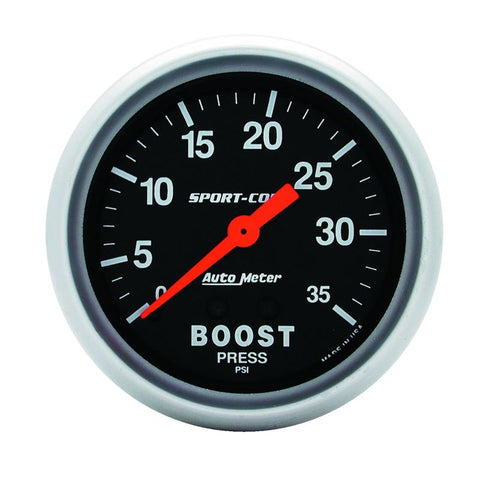 Autometer Sport-Comp 66.7mm 0-35 PSI Mechanical Boost Gauge - 3404