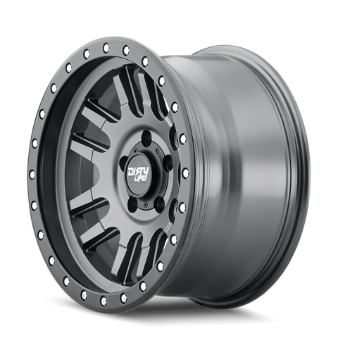 Dirty Life 9309 Canyon Pro 17x9/5x127 BP/-12mm Offset/71.5mm Hub Satin Graphite Wheel - Beadlock - 9309-7973MGT12