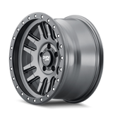Dirty Life 9309 Canyon Pro 17x9/6x139.7 BP/-12mm Offset/106mm Hub Satin Graphite Wheel - Beadlock - 9309-7983MGT12