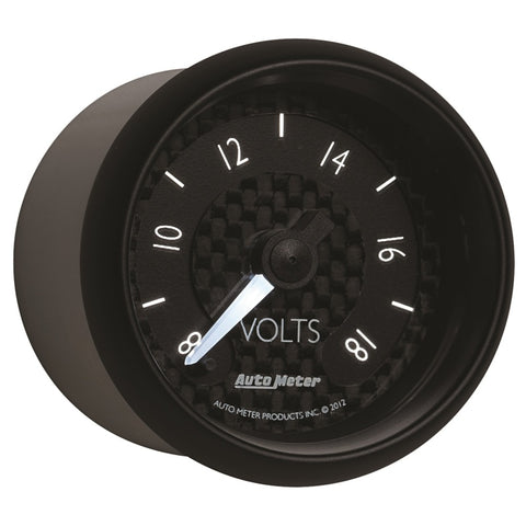 Autometer GT Series 52mm Full Sweep Electronic 8-18 Volts Voltmeter - 8091