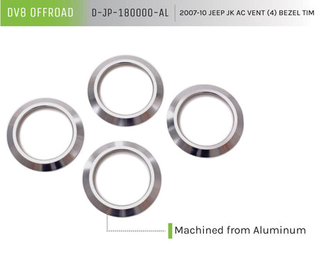 DV8 Offroad 2007-2010 Jeep JK A/C Vent Bezel Trim 4 Piece Set - D-JP-180000-AL