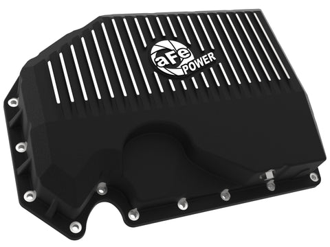 aFe 05-19 VW 1.8L/2.0L w/o Oil Sensor Engine Oil Pan Black POWER Street Series w/ Machined Fins - 46-71240B