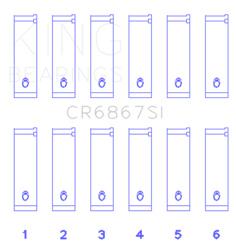 King Engine Bearings Chrysler 215 Cid/241 Cid 24V (Size +0.50mm) Connecting Rod Bearing Set - CR6867SI0.5