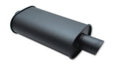 Vibrant StreetPower FLAT BLACK Oval Muffler with Single 3.5in Outlet - 3.5in inlet I.D. - 1153