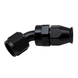DeatschWerks 10AN Female Flare Swivel 180-Degree Hose End PTFE - Anodized Matte Black - 6-02-0885-B