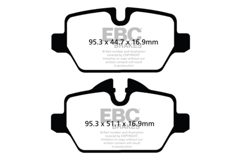 EBC 10+ Mini Countryman 1.6 Cooper Greenstuff Rear Brake Pads - DP22102