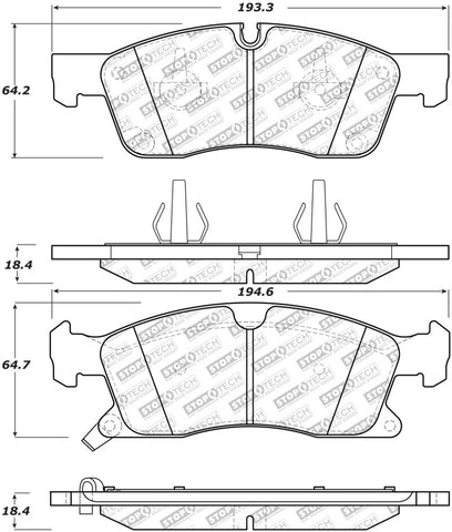 StopTech 11-20 Jeep Grand Cherokee Street Select Front Brake Pads - 305.14550