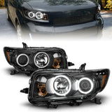 ANZO 2008-2010 Scion Xb Projector Headlights w/ Halo Black - 121280