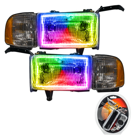 Oracle 94-02 Dodge Ram Pre-Assembled Halo Headlights - ColorSHIFT - 8167-330