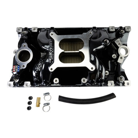 Edelbrock RPM Air-Gap Manifold for Small-Block Chevy Vortec - Black Plasma Finish - 7516-BP