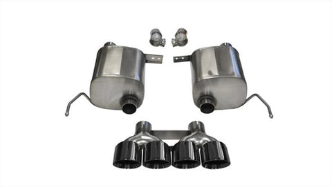 Corsa 2014-2019 Corvette C7 Coupe 6.2L V8 AT/MT 2.75in Valve-Back Dual Rear Exit Black Sport Exhaust - 14764BLK