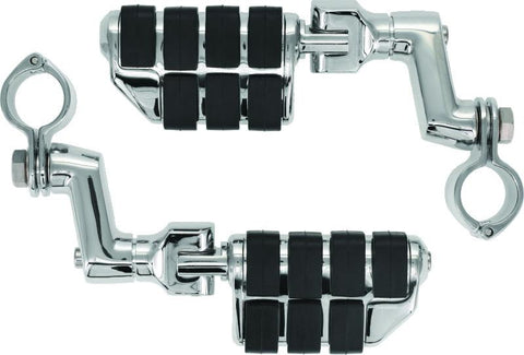 Kuryakyn Dually ISO Offset Highway Pegs With 1-1/4inch Clamp Chrome (Pair) - 7993