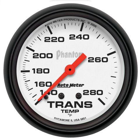 AutoMeter Gauge Transmission Temp 2-5/8in. 140-280 Deg. F Mechanical Phantom - 5851