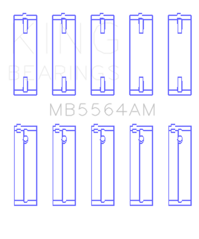 King Engine Bearings Toyota 3E (Size +0.50mm) Main Bearing Set - MB5564AM0.5