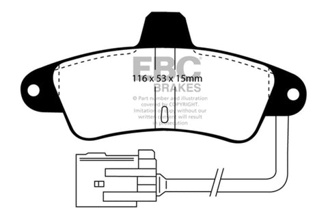 EBC 95-00 Ford Contour 2.0 Yellowstuff Rear Brake Pads - DP4965R