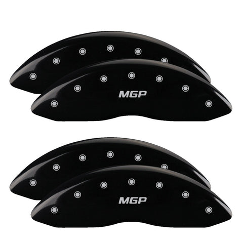 MGP 4 Caliper Covers Engraved Front & Rear MGP Black finish silver ch - 10120SMGPBK