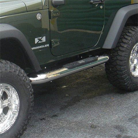 Rugged Ridge 4-In Round Side Steps SS 07-18 Jeep Wrangler JK - 11593.09