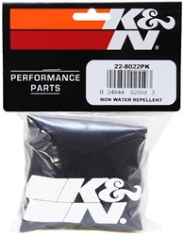 K&N Universal Precharger Round Straight Air Filter Wrap Black 7 Inch ID / 9 Inch Height - 22-8022PK