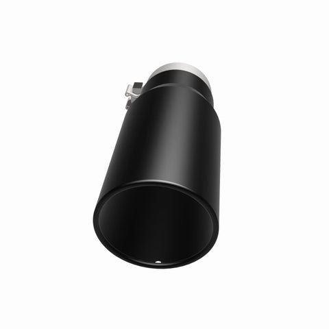 MagnaFlow Tip Stainless Black Coated Single Wall Round Single Outlet 5in Dia 3.5in Inlet 14.5in L - 35237
