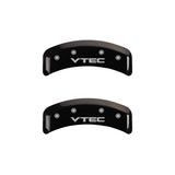 MGP 4 Caliper Covers Engraved Front & Rear Vtech Black finish silver ch - 39002SVTCBK
