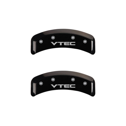 MGP 4 Caliper Covers Engraved Front & Rear Vtech Black finish silver ch - 39002SVTCBK