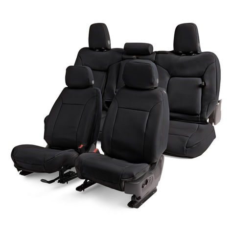 Covercraft 19-24 Dodge Ram Leatherette PrecisionFit Custom Front Row Seat Covers - Black - GTD4106ABLTBK