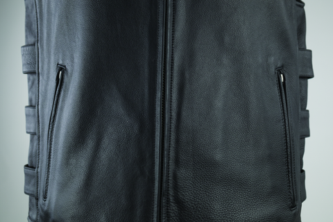 River Road Plains Leather Vest Black - Small - 094405