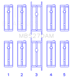 King Chrysler 148/148 Turbo DOHC 16V / Jeep 148 DOHC 16V (Size +0.75mm) Main Bearing Set - MB5270AM0.75