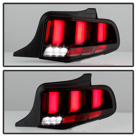 Spyder 10-12 Ford Mustang Light Bar Seq Turn Signal LED Tail Lights - Smoke ALT-YD-FM10-LED-SM - 5085115