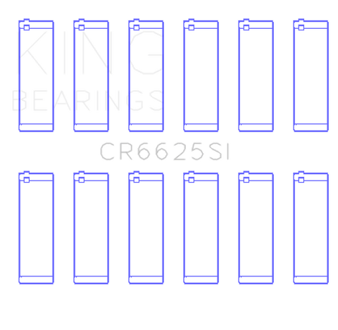 King Chevrolet 262 (Size .026) Connecting Rod Bearings (Set of 6) - CR6625SI.026