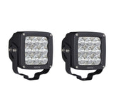 Westin Axis LED Auxiliary Light 4.5 inch x 4.5 inch Square Spot w/3W Osram (Set of 2) - Black - 09-12219A-PR
