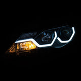 ANZO 2013-2015 Toyota Rav4 Projector Headlights w/ Plank Style Design Black - 111332