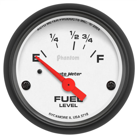 Autometer Phantom 2-1/16in Electrical Fuel Level Gauge 16-158 Ohms - 5718