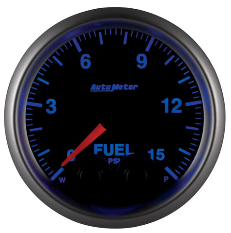 AutoMeter Gauge Fuel Press 2-1/16in. 15PSI Stepper Motor W/Peak & Warn Elite - 5667