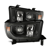 AlphaRex 07-13 Toyota Tundra / 08-17 Sequoia LUXX LED Proj HL Alpha-Blk w/Actv Light Seq. Sig + DRL - 880825