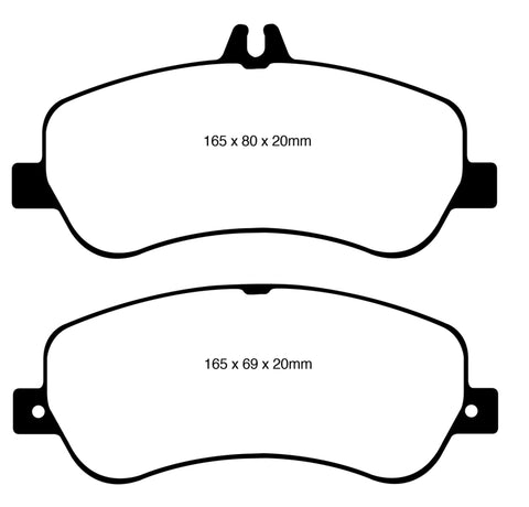 EBC 13-16 Mercedes-Benz GLK250 2.1 Twin TD Yellowstuff Front Brake Pads - DP42011R